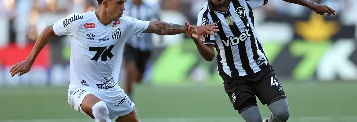 Botafogo fica duas vezes à frente, mas cede empate ao Santos no Rio