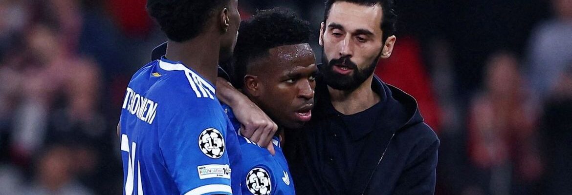 Vini Jr marca golaço e denuncia caso de racismo em Liga dos Campeões