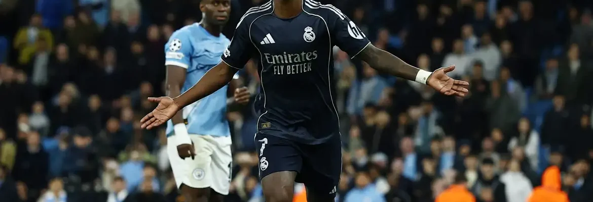 Liga dos Campeões: Vini Júnior marca dois e Real despacha City